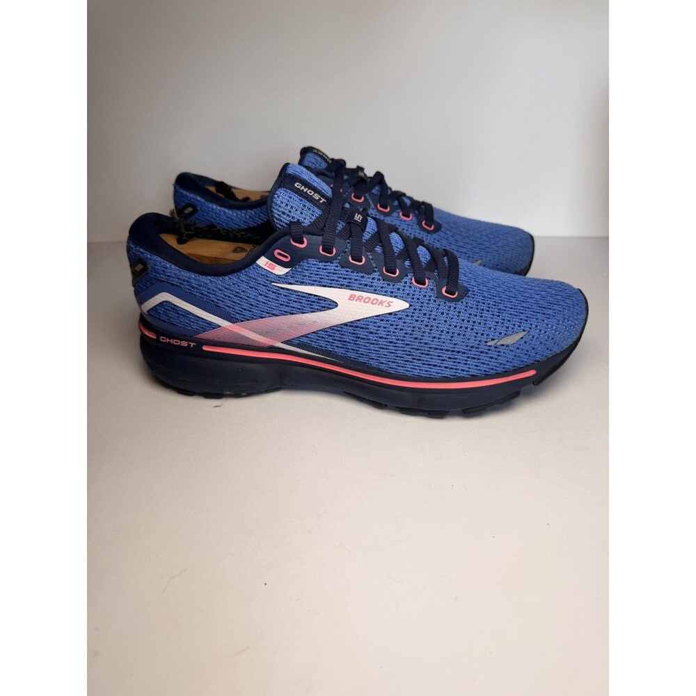Brooks Ghost 15 Womens Blue Peacoat Pink Running Shoes 1203801B469 Size 9 Medium